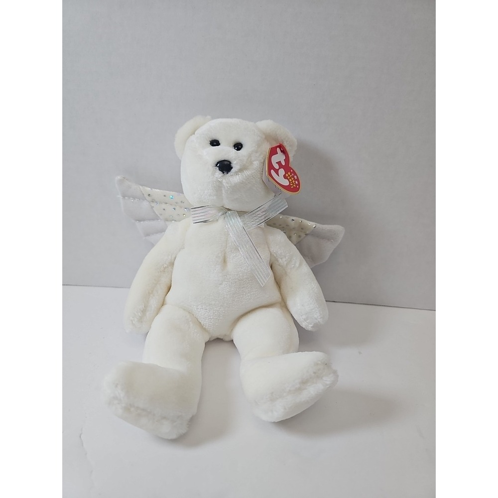Ty Beanie Baby - HERALD the Angel Bear‎ MWMTs Stuffed Animal Toy